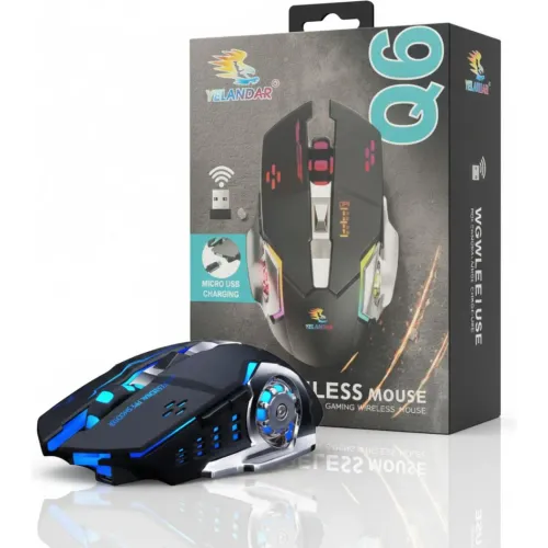 GENERICO Mouse Gamer Inalámbrico Recargable Yelandar Q6 Rgr Ergonómico