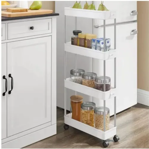 GENERICO Carrito Organizador De Cocina Multiusos 4 Niveles Con Ruedas 84.5x34.5x12cm