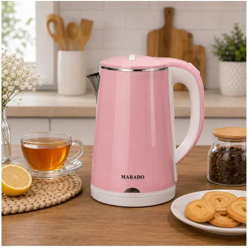 GENERICO Hervidor Eléctrico Para Agua Automático Ma-2323 De 2 Litros 1500w Con Base 360° - Rosado