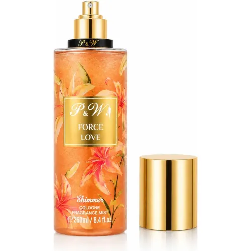 GENERICO Perfume Mujer 250ml Colonia Corporal P&w Force Love Fragancia Floral Con Brillo
