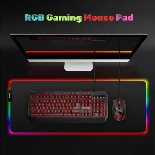GENERICO Pad Mouse Gamer Rgb Retroiluminado 12 Colores 80x30cm