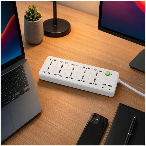 GENERICO Cargador Multipuerto 14 En 1 Extensión Regleta 2500w Puertos Usb Tipo C Tomacorrientes