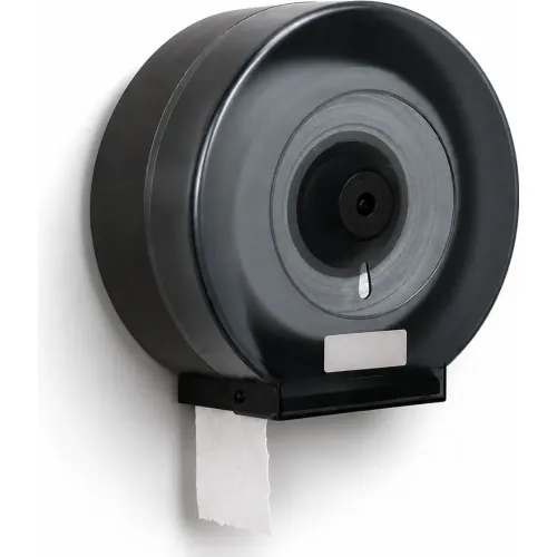 GENERICO Dispensador De Papel Higiénico Jumbo De Pared Con Visor Y Cierre De Seguridad - Negro
