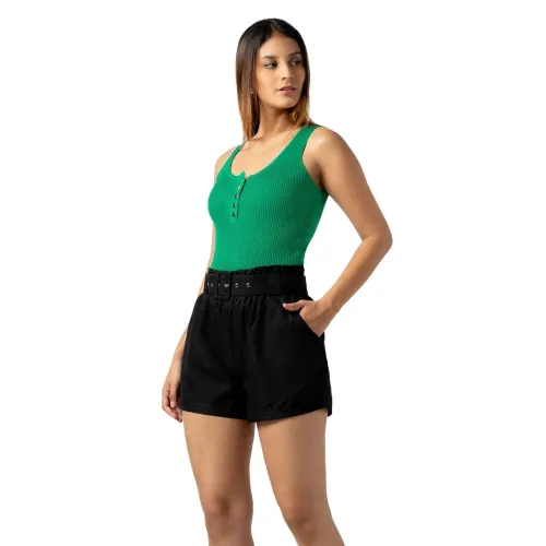 INDEMA Polo De Hilo Sin Mangas Mujer Verde