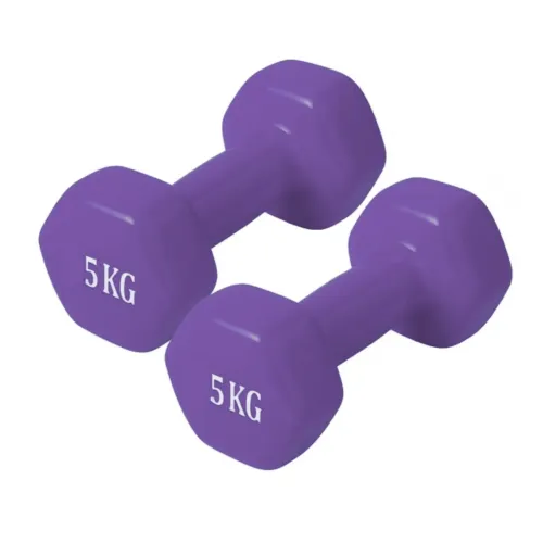 SWEET BLENDS Mancuerna De Vinilo 5kg 2 Pesas Plastificadas Morado