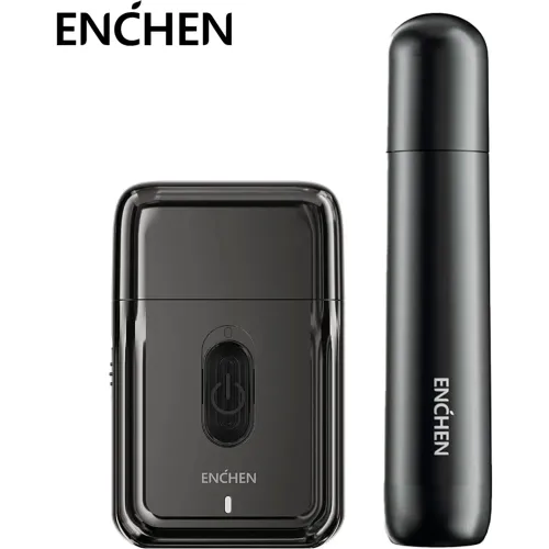 Enchen Combo Afeitadora 2 Cabezales Ms003 + Recortador Nasal En005 Negro