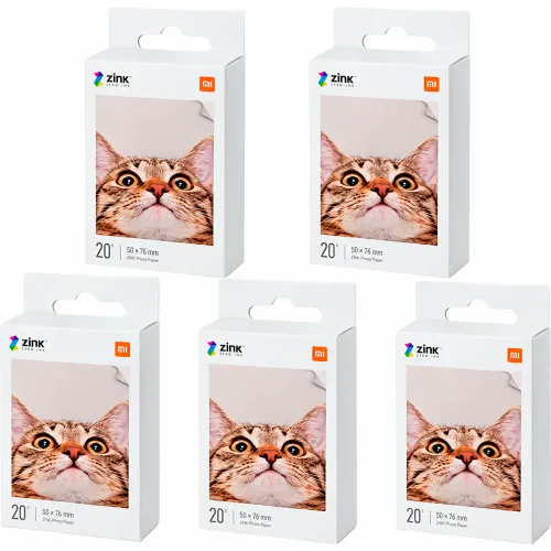 XIAOMI Combo Xiaomi Papel Para Mi Portable Photo Printer Paper 2x3-Inch 20-Sheets X5