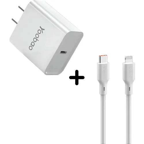 Solohour Combo Cargador 20w Type C Yobaoo + Cable Lighning Solohour Cl101 65w 1m