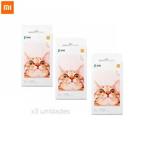 XIAOMI Combo Xiaomi Papel Para Mi Portable Photo Printer Paper 2x3-Inch 20-Sheets X3