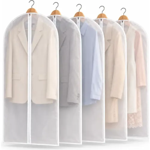 GENERICO Pack X5 Fundas Para Trajes 120x60cm Organizador Ropa Con Cierre Protección Antipolvo
