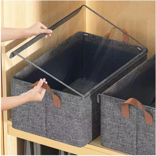 GENERICO Set De 2 Cajas Organizadoras De Ropa Multiusos Plegable Con Tapa