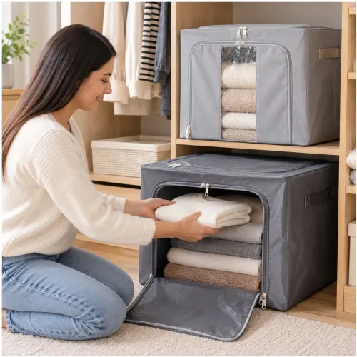 GENERICO Pack X2 Organizador Plegable Para Ropa 66 L Colores Y Diseños Surtidos