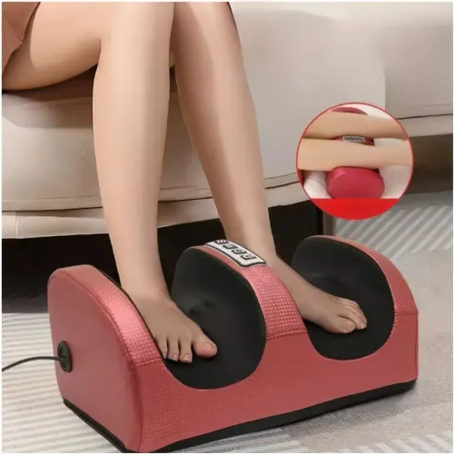 GENERICO Masajeador Eléctrico De Pies Piernas Brazos Multifuncional Con 2 Cabezales Rojo