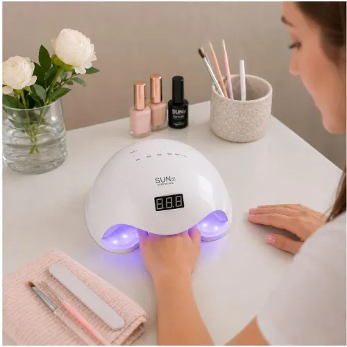 GENERICO Secador De Uñas Profesional Grande Uv/Led 48w Sensor Automático Y Temporizador Inteligente Rosado