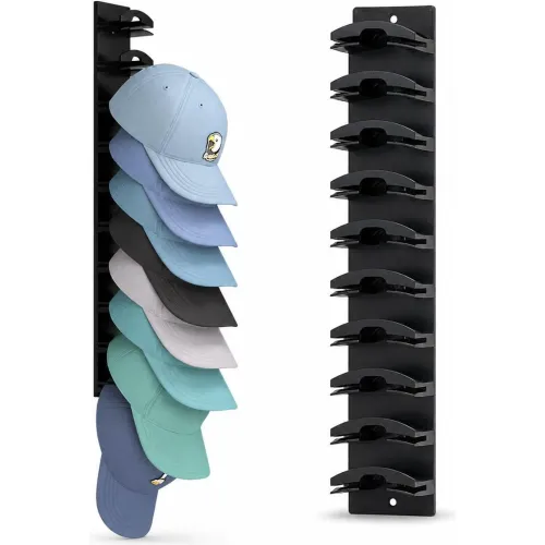 GENERICO Pack X2 Organizador Para 20 Gorras De Pared Soporte Vertical Perchero Exhibidor Closet