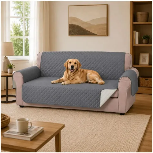 GENERICO Forro Cobertor De Sofá Reversible Lavable Protección Para Mascotas Gris