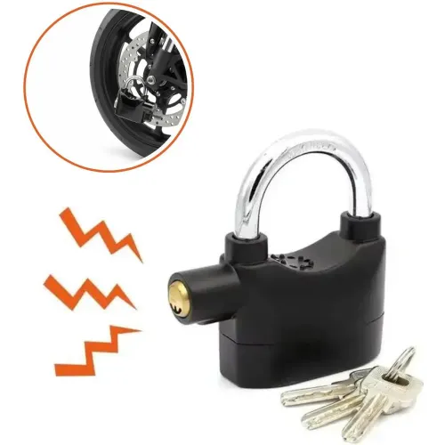 GENERICO Candado De Seguridad Con Alarma Para Motos Bicicletas Puertas 110db