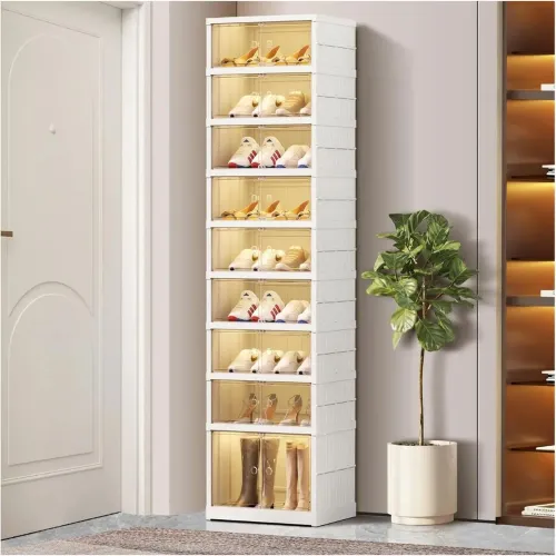 GENERICO Organizador Zapatera De 9 Niveles Para 18 Pares Plegable Acrílico 170x44x35cm