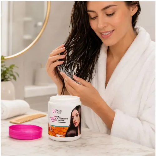 GENERICO Mascarilla Capilar Flower Secret Keratina 500 Ml Tratamiento Hidratante Y Nutritivo