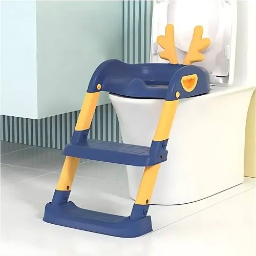 GENERICO Asiento Baño Entrenamiento Para Bebes Regulable Plegable Con Escalera