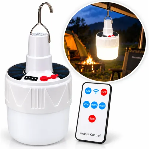 GENERICO Foco Led Solar Kj-V56 Recargable 3 Modos Con Control Remoto Sos Y Gancho