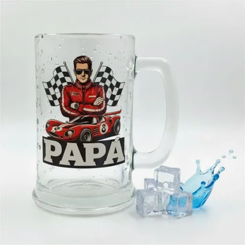 GENERICO Vaso Shop De Vidrio Con Asa 400 Ml Día Del Padre - Amante De Los Autos