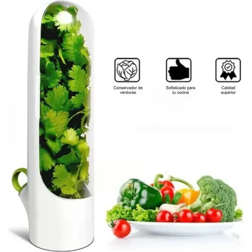 GENERICO Pack X2 Conservador De Hierbas Verduras Frescas Mas Tiempo Herb Saver