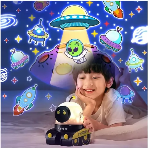 GENERICO Robot Lámpara Proyector De Estrellas Galaxia Luces Con Música Para Niños