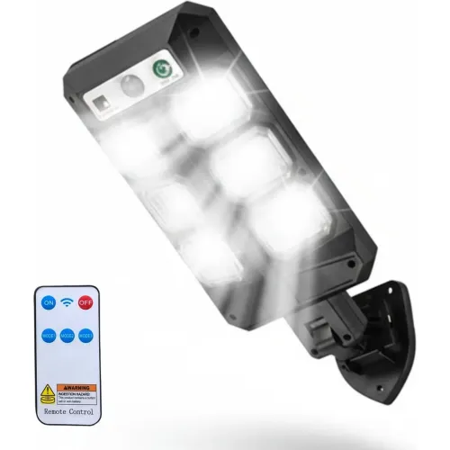 GENERICO Lámpara Reflector Con Panel Solar Bk-Q6 Impermeable Con Sensor + Control Remoto