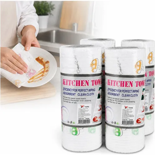 GENERICO Pack X4 Papel Toalla Reutilizable Multiuso Absorbente Para Cocina Y Limpieza