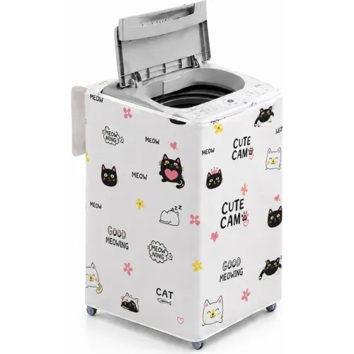 GENERICO Funda Protectora Forro Impermeable Para Lavadora Diseño Gato 85x54x54cm