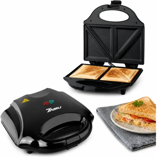 GENERICO Sandwichera R207s 750w Antiadherente Doble Compartimiento Cierre Seguro