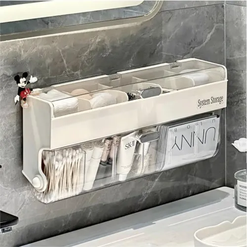 GENERICO Organizador De Ropa Interior Calcetines Maquillaje Accesorios Multiusos 16.5x40x9cm Blanco