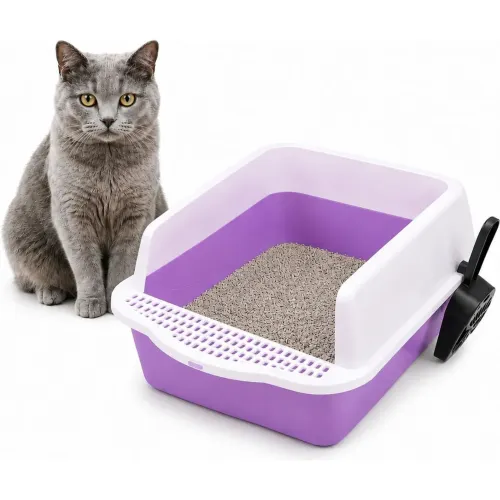 GENERICO Caja De Arena Arenero Sanitario Para Gato Antiderrames Con Pala 21x37x50cm