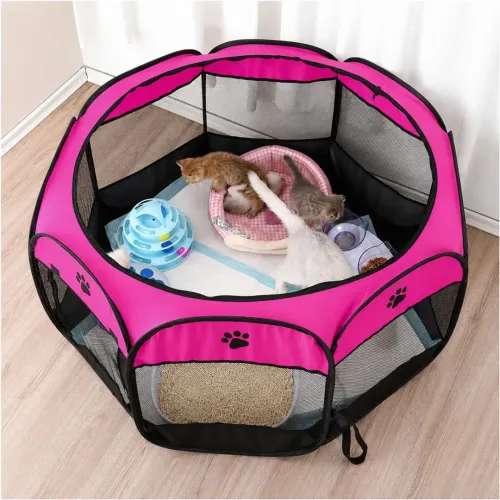 GENERICO Corral Cama Para Gatos Perros Casa Para Mascotas Plegable 58x90x90cm