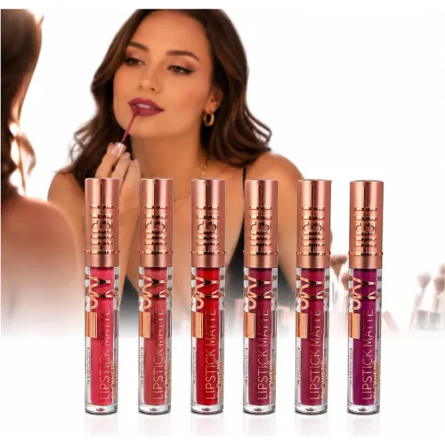 GENERICO Pack X6 Tonos Labiales Líquidos Mate Flower Secret De Larga Duración