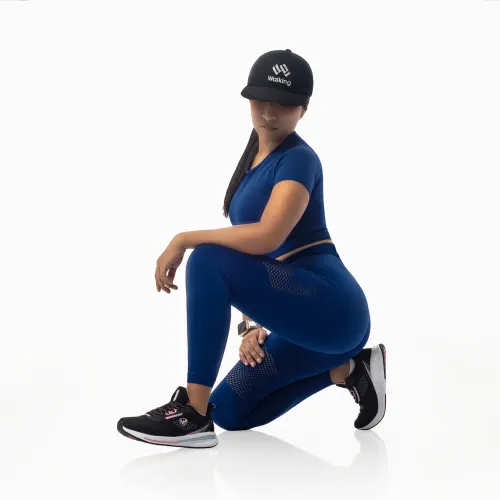 WALKING Conjunto Deportivo Mujer Azul Marino Manga Corta Activewear Walking Yjt8008d
