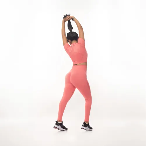 WALKING Conjunto Deportivo Mujer Activewear Manga Corta Rosado Walking Yjt8008d
