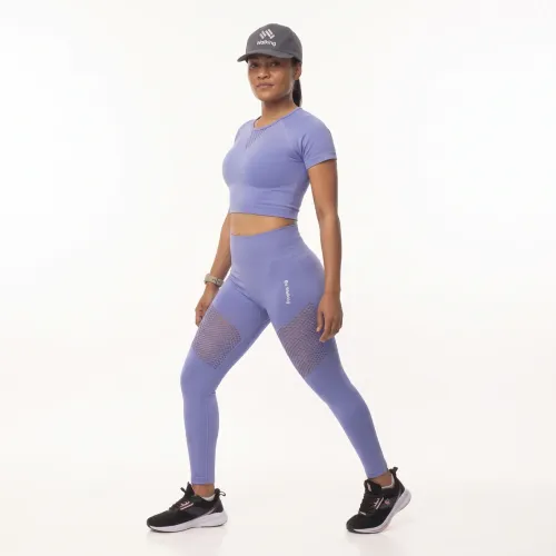 WALKING Conjunto Deportivo Mujer Activewear Celeste Manga Corta Walking Yjt8008d
