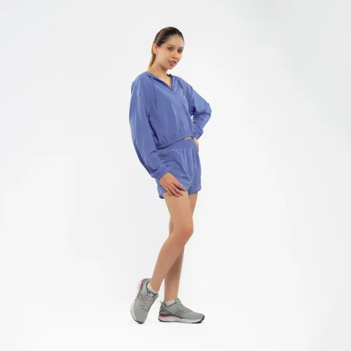 WALKING Casaca Y Short Deportivo Mujer Azul Celeste Walking Mfs24281
