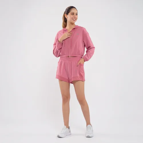 WALKING Casaca Y Short Deportivo Mujer Rosa Walking Mfs24281