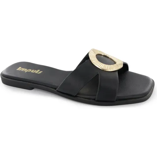 Impuls Sandalias Flats Mujer Daira08 Negro