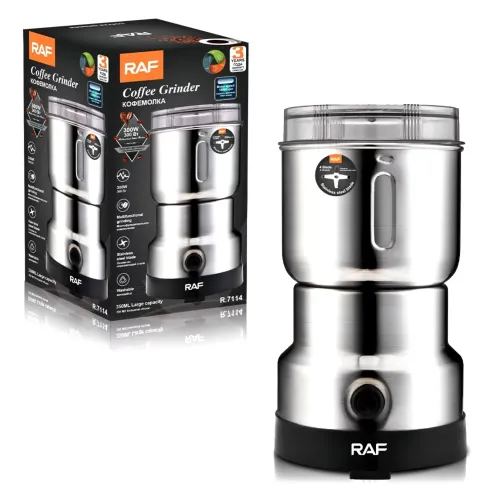 RAF Molinillo Eléctrico Acero Inoxidable Para Café Y Especias 4 Aspas 300w