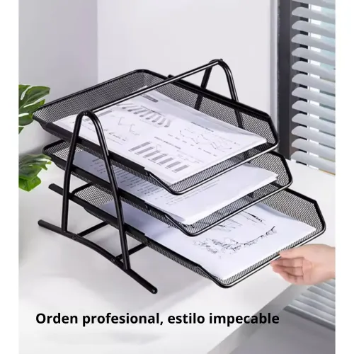 PENTHA Organizador De Escritorio Y Papelera A4 De 3 Niveles