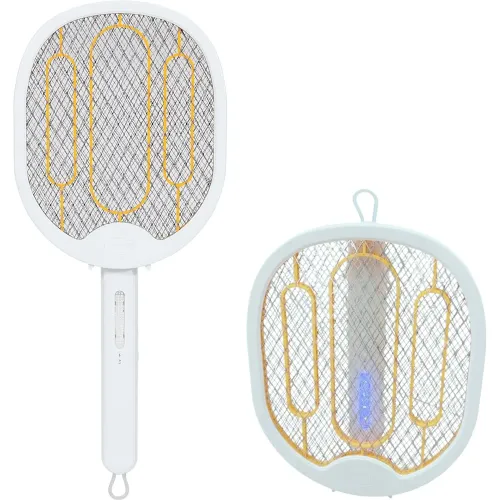 PENTHA Raqueta Plegable 180° Mata Mosca Mosquito Recargable Con Usb Blanco
