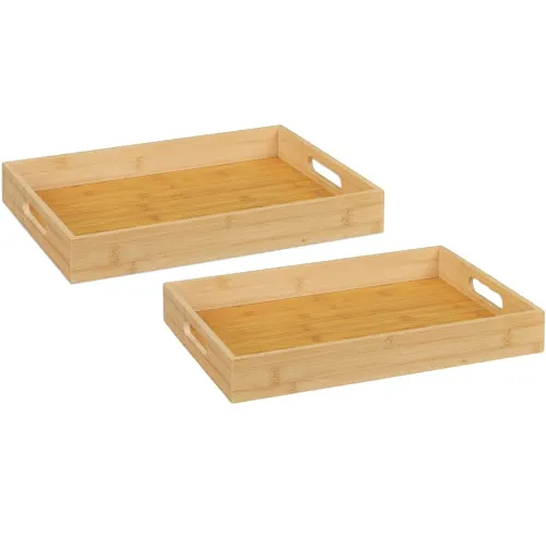PENTHA Bandeja De Bambú Pack X2 De 38 X 25