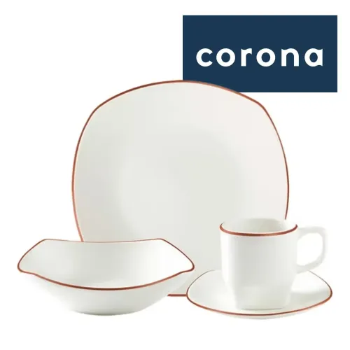 CORONA Vajilla Corona Zurich 4 Puestos 16 Piezas