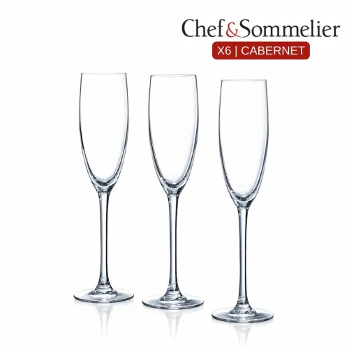 CHEF & SOMMELIER Set De Copas Cristalinas X6 Cabernet Flauta 16cl