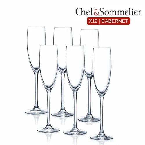 CHEF & SOMMELIER Set De Copas Cristalinas X12 Cabernet Flauta 16cl