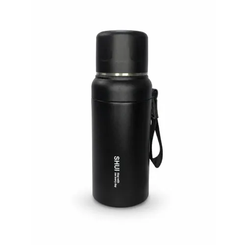 PENTHA Termo De Acero Inoxidable 600ml Para Bebidas Calientes Y Frías Negro